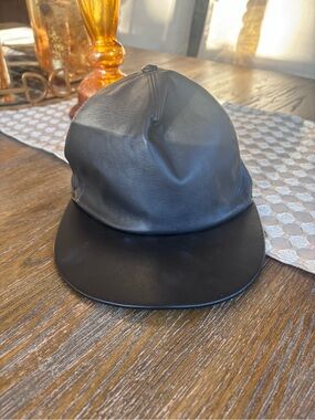 Authentic Givenchy Paris Black Leather Baseball Cap